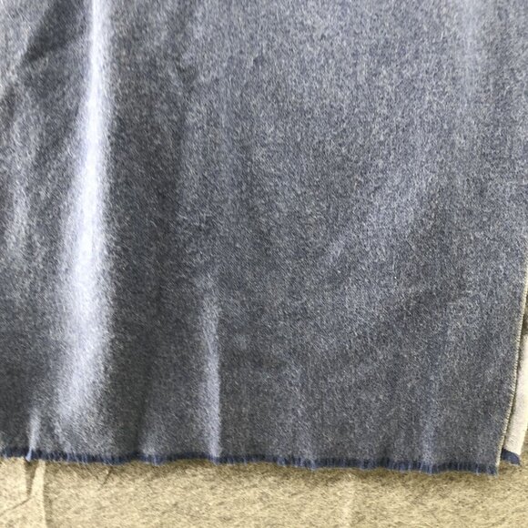 M0851 Wool Scarf Dusty Blue Fringe Rectangle Oversized Winter - Picture 3 of 7